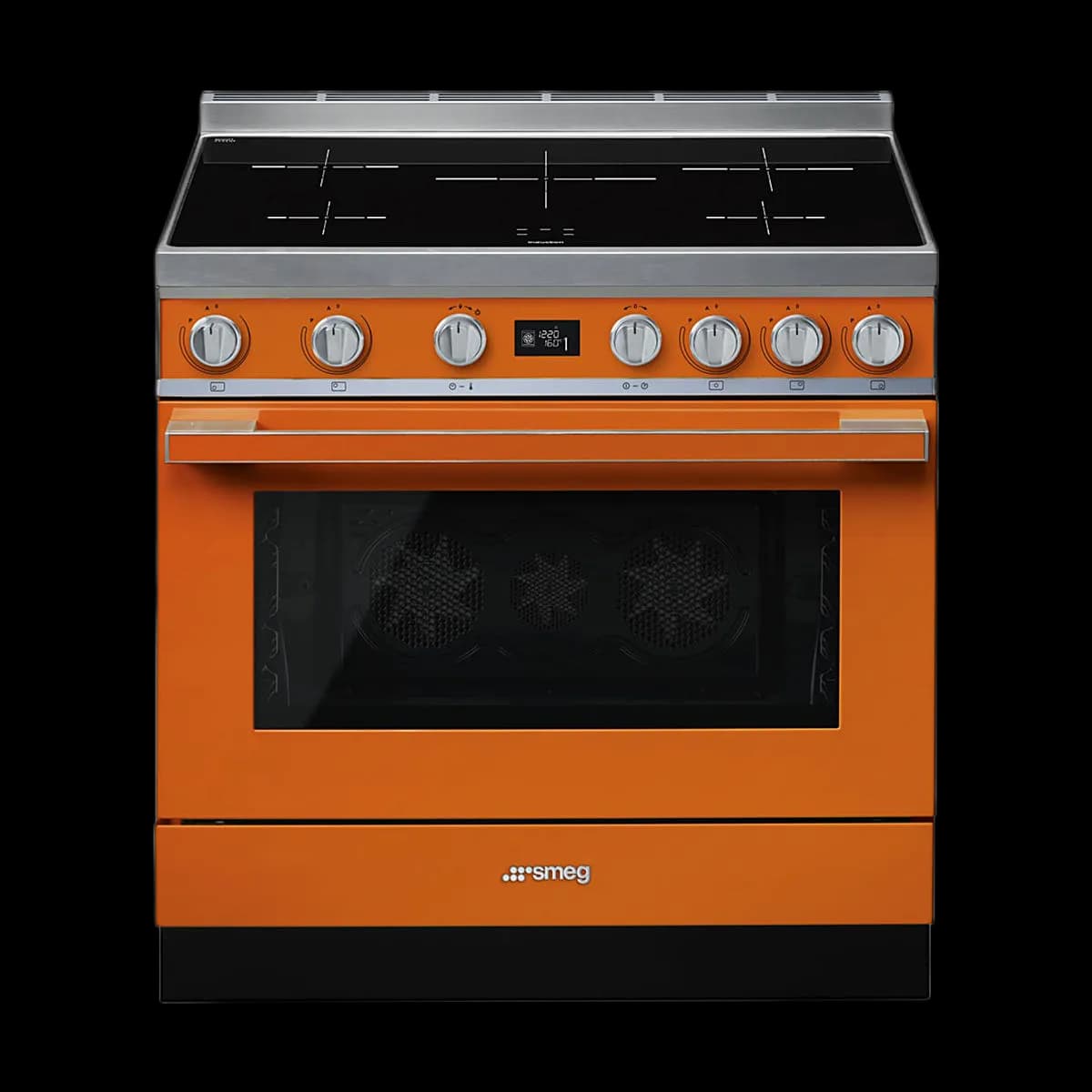Smeg Portofino Induktionsspis, Pyrolysugn, 90cm Orange - CPF9IPOR