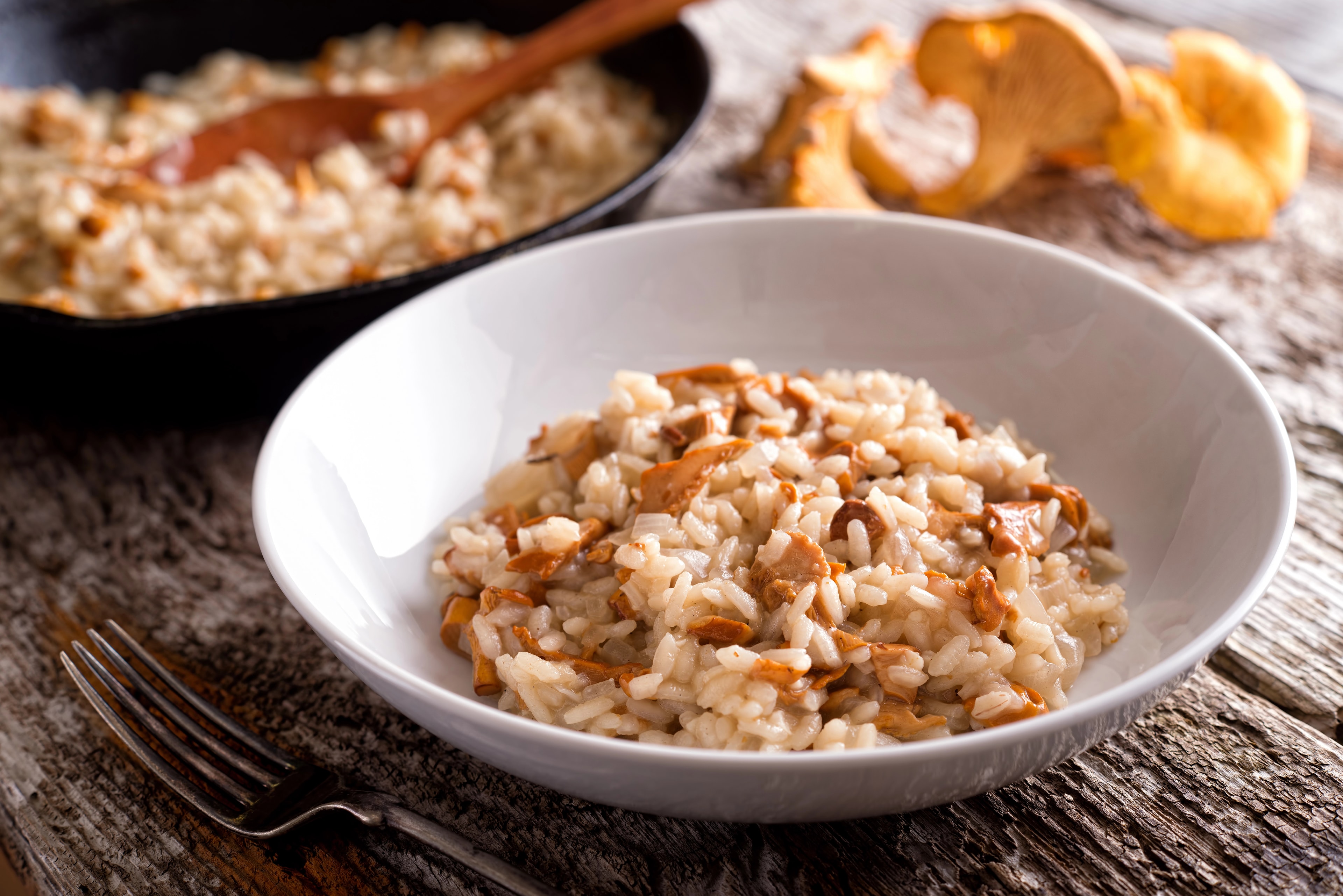 Klassisk Kantarellrisotto med Parmesan och Timjan