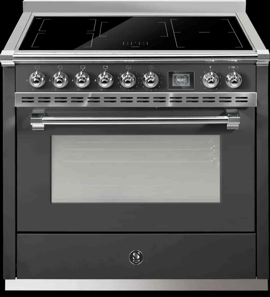 Steel Ascot Combi-steam 90 cm 1 oven Antracite/Chrome Induction Steel Ascot Combi-steam 90 cm 1 oven Antracite/Chrome Induction
