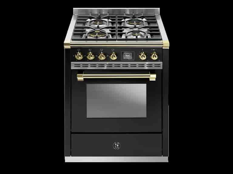 Steel Ascot Combi-Steam 70 cm 1 oven Nero/Brass Gas Steel Ascot Combi-Steam 70 cm 1 oven Nero/Brass Gas