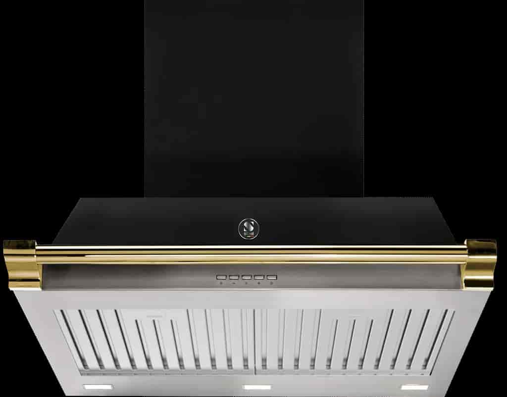 Steel Ascot Hood 70 cm Nero/Brass Steel Ascot Hood 70 cm Nero/Brass