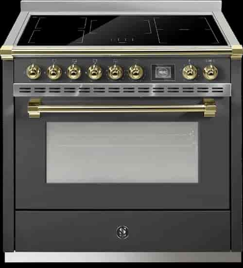 Steel Ascot Combi-steam 90 cm 1 oven Antracite/Brass Induction Steel Ascot Combi-steam 90 cm 1 oven Antracite/Brass Induction