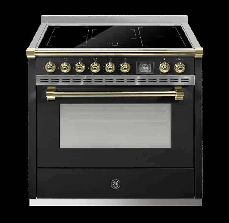 Steel Ascot Combi-steam 90 cm 1 oven Nero/Brass Induction Steel Ascot Combi-steam 90 cm 1 oven Nero/Brass Induction