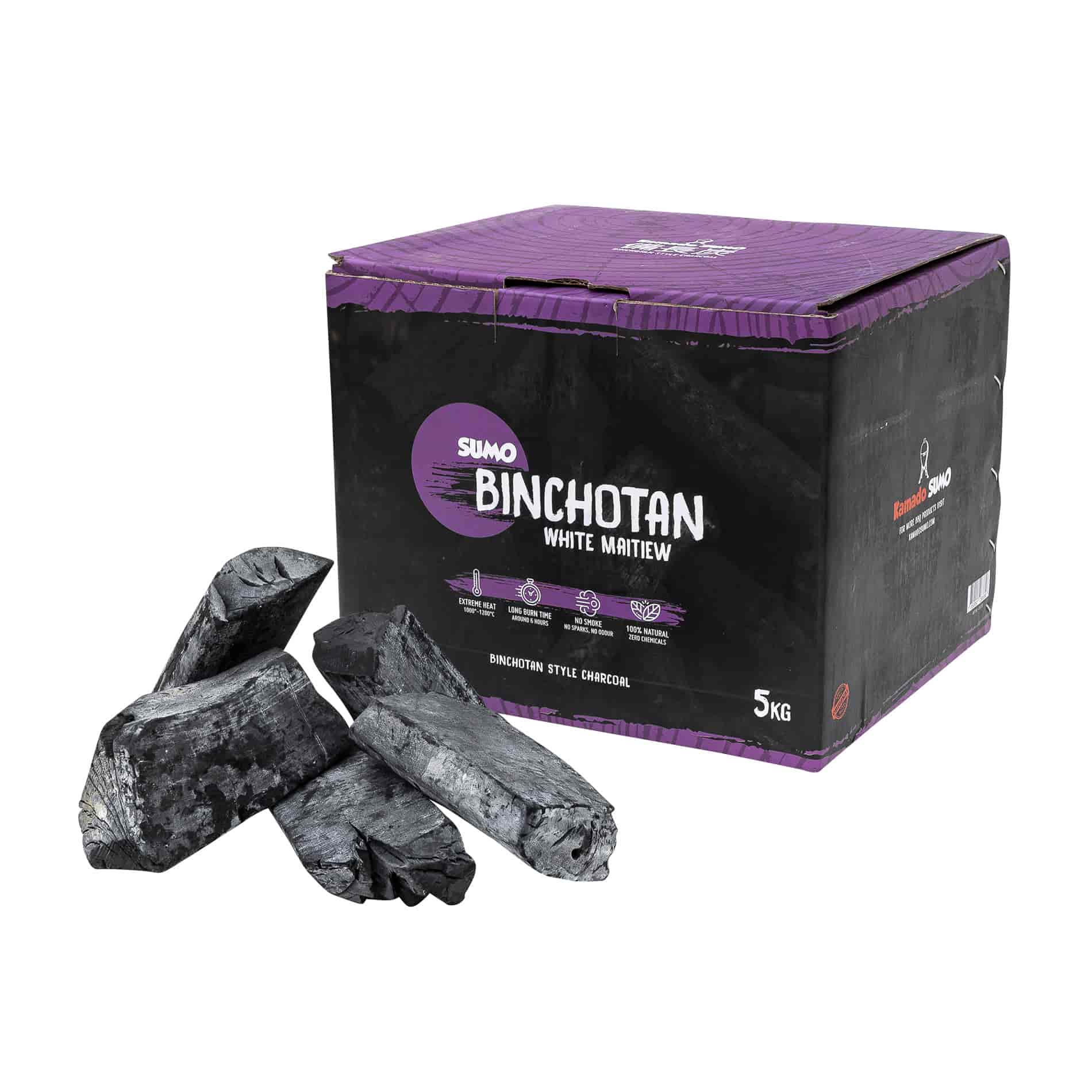 Kamado Sumo, Binchotan White Maitiew 5 kg Kamado Sumo, Binchotan White Maitiew 5 kg