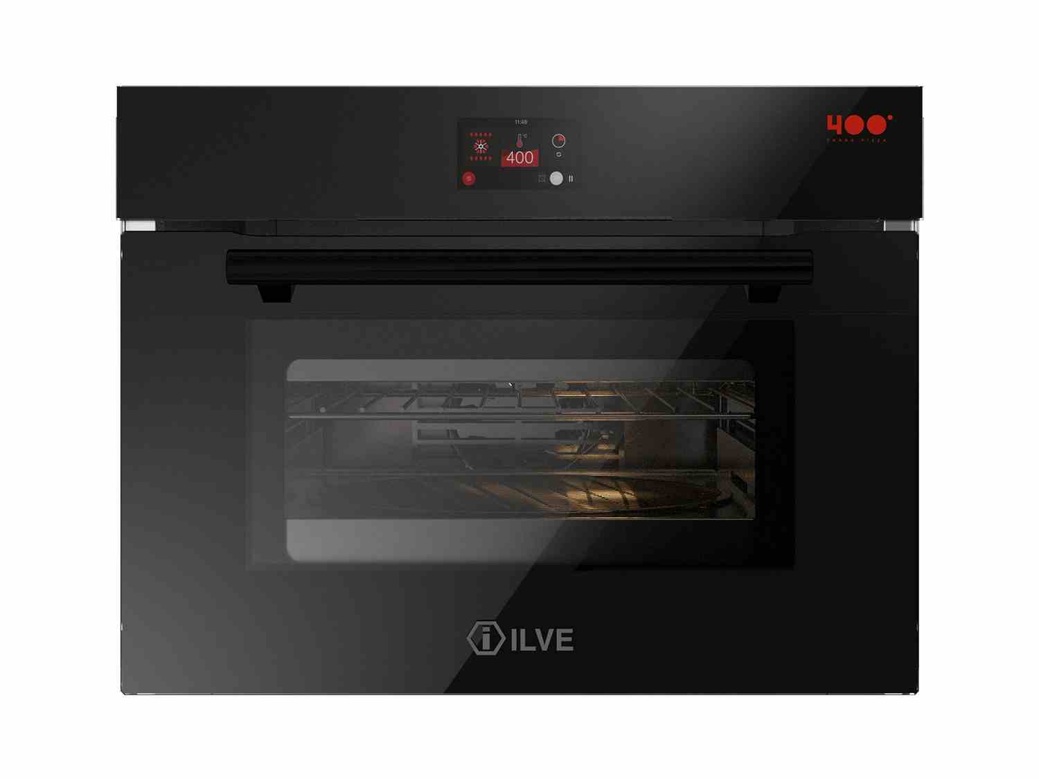 Ilve, Professional Plus pizzaugn 30-400° C, TFT display, svart