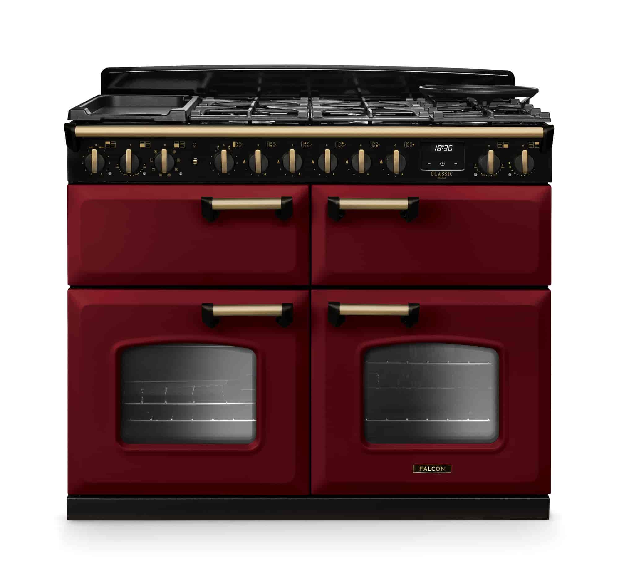 NYA Falcon Classic Deluxe 110 gas med slowcookugn antikmässing NYA Falcon Classic Deluxe 110 gas med slowcookugn antikmässing
