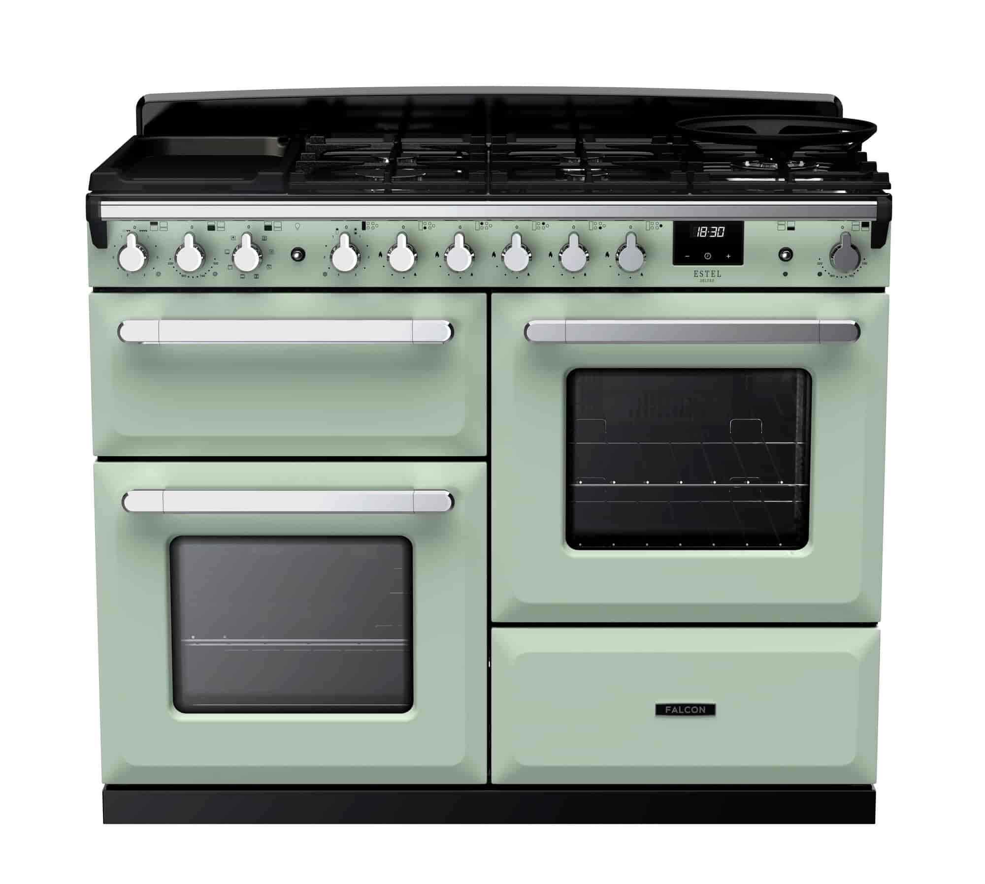 Falcon Estel Deluxe 110 gas med jäslåda krom Falcon Estel Deluxe 110 gas med jäslåda krom