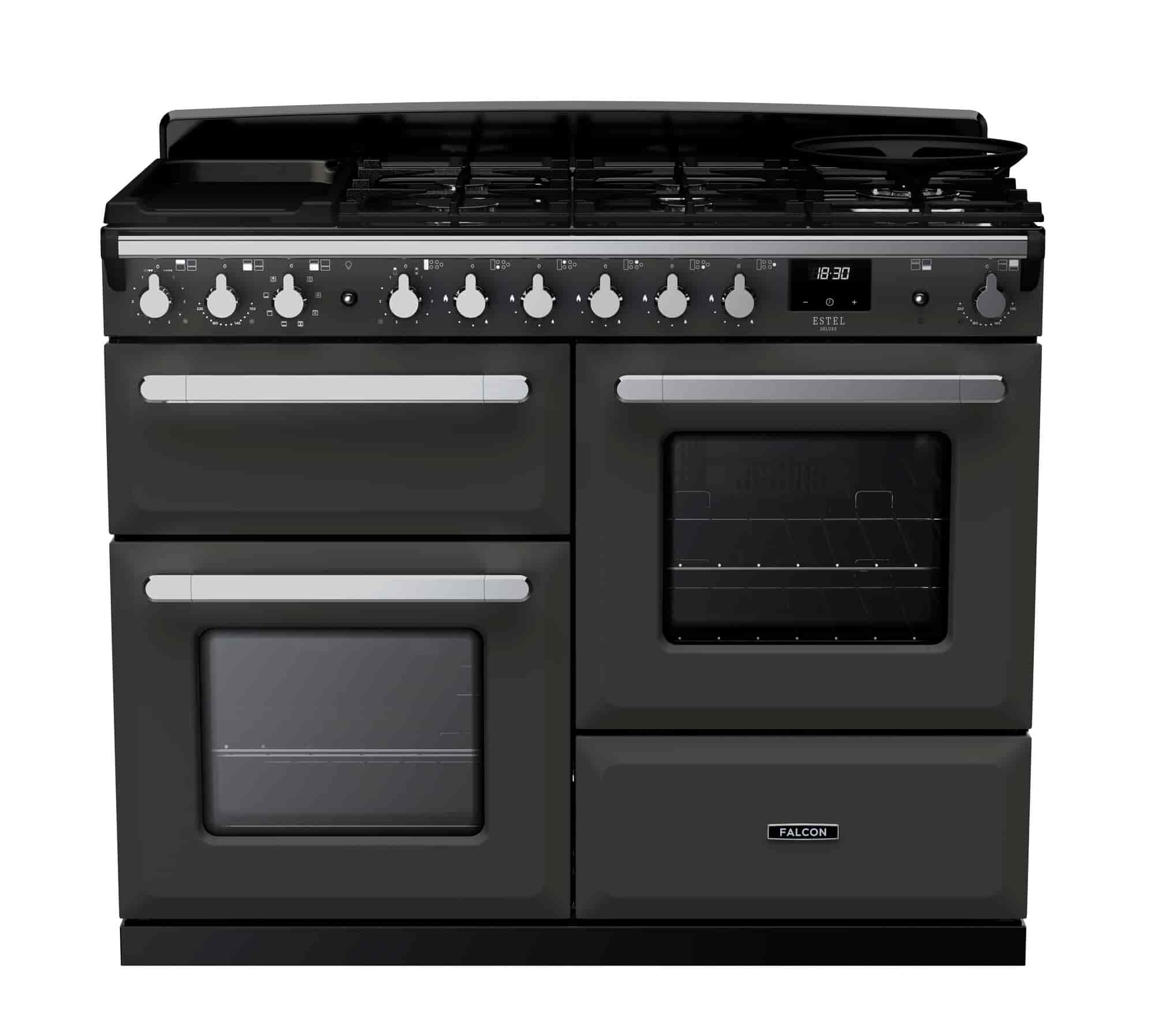 Falcon Estel Deluxe 110 gas med jäslåda krom Falcon Estel Deluxe 110 gas med jäslåda krom