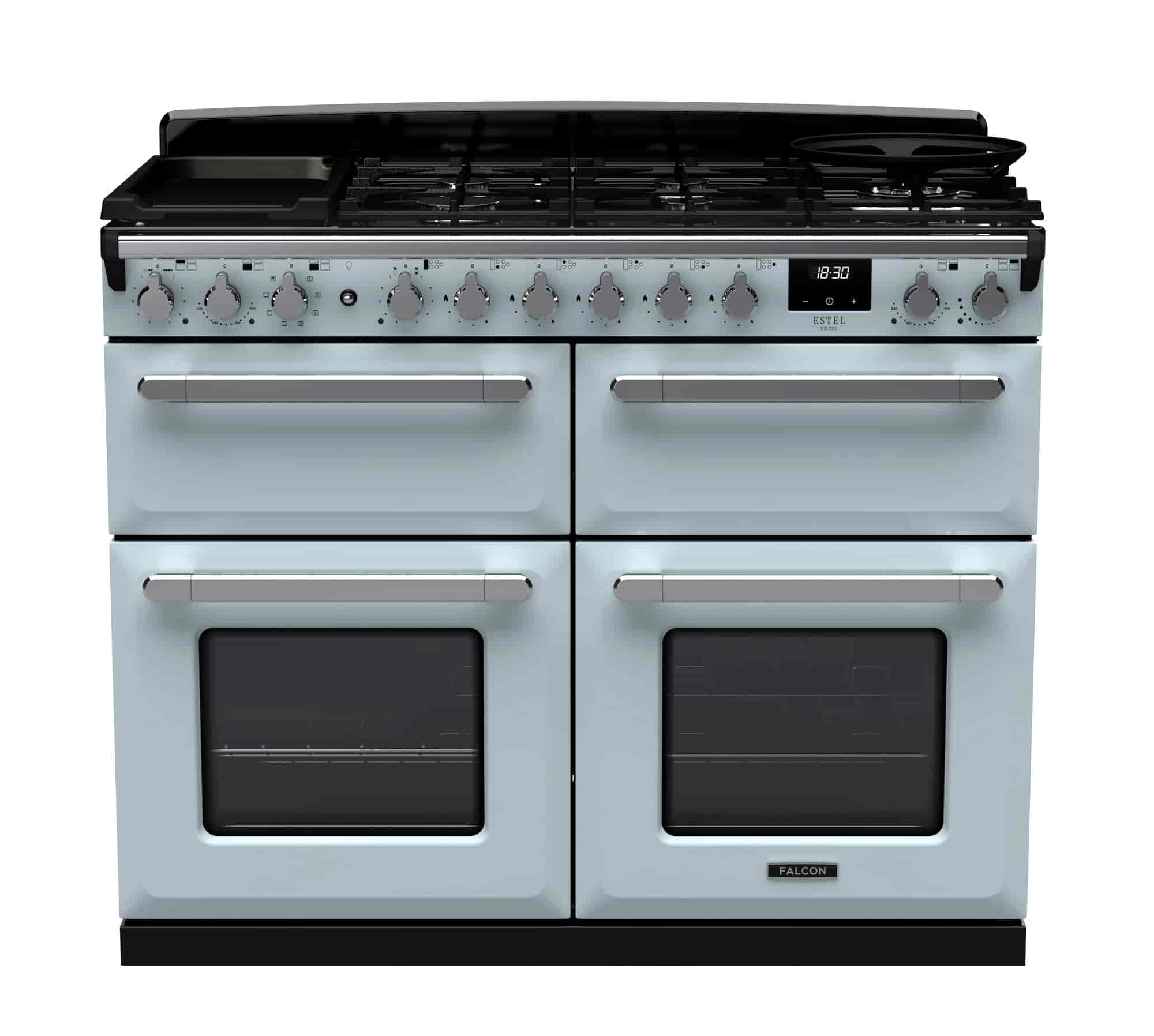 Falcon Estel Deluxe 110 gas med slowcookugn krom Falcon Estel Deluxe 110 gas med slowcookugn krom