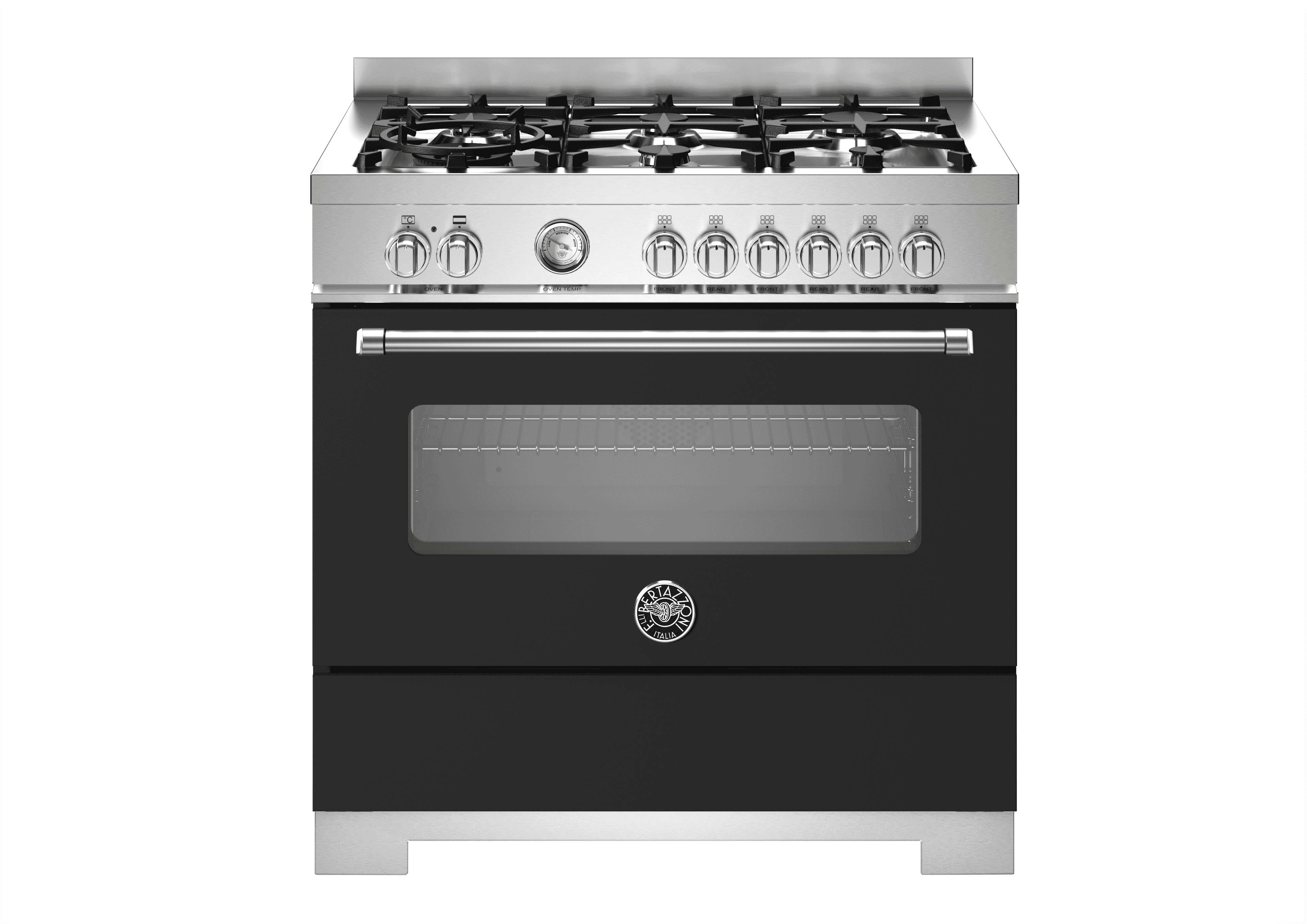 Bertazzoni, Master-serien, Gasspis, 90 cm, 6 brännare, 1 ugn. Mattsvart Bertazzoni, Master-serien, Gasspis, 90 cm, 6 brännare, 1 ugn. Mattsvart