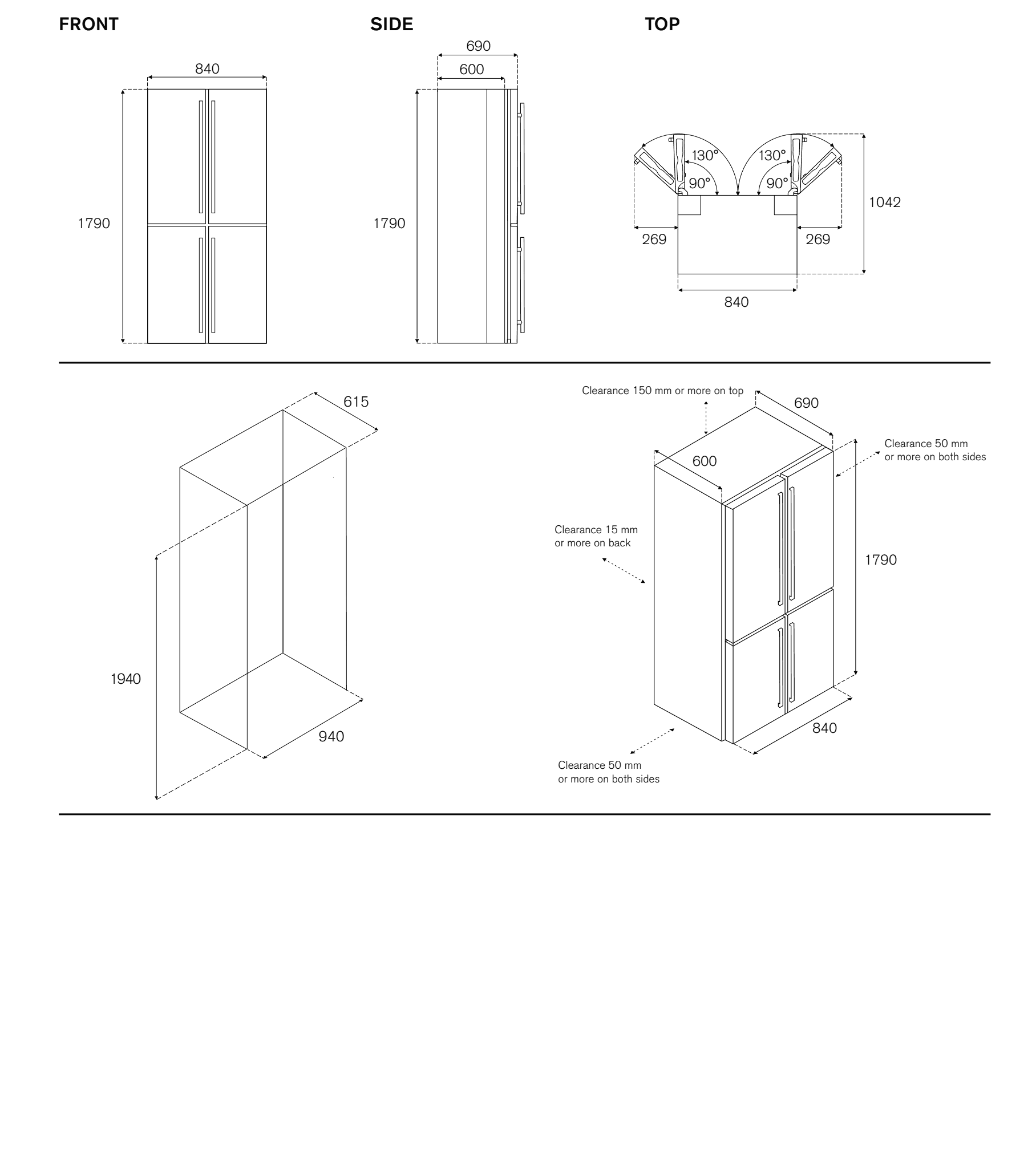 Bertazzoni, Side-by-side kyl/frys, Professional Bertazzoni, Side-by-side kyl/frys, Professional