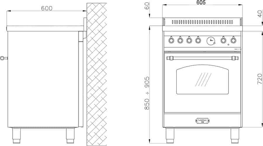 Lofra, Spis - Dolce Vita 60 cm (1 ugn) (Svart/Brons) Induktion Lofra, Spis - Dolce Vita 60 cm (1 ugn) (Svart/Brons) Induktion